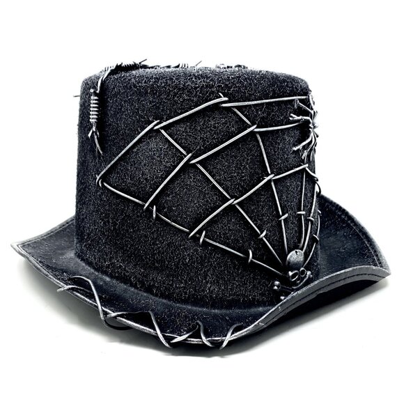 Steampunk Top Hat Metallic Scientist Time Traveler Halloween Costume Cosplay Hat - Picture 3 of 5